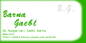 barna gaebl business card